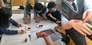 3월 27일 대명중학교 2학년 전문인특강(특수분장) 관련사진